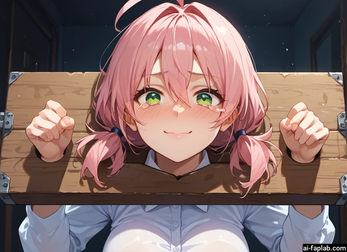 1girl, green eyes, pink hair, blush, solo, shirt · Yamete.gg