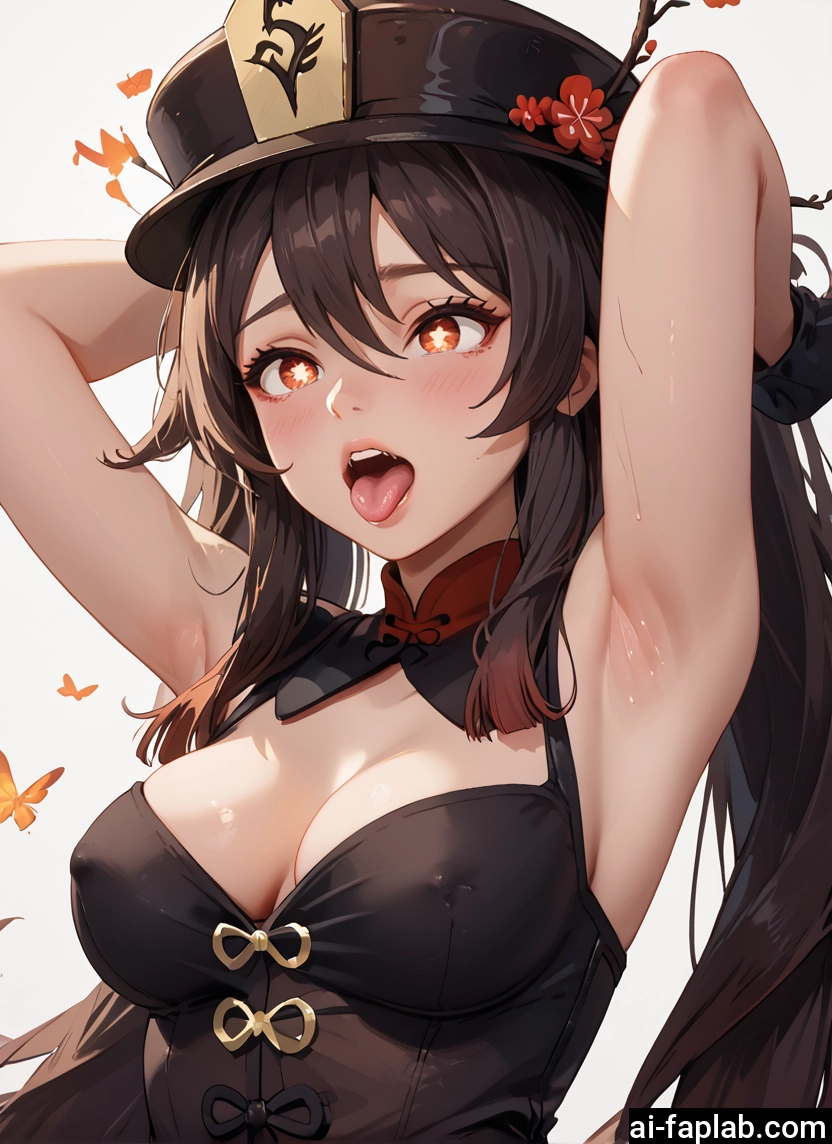 1girl, breasts, armpits, solo, tongue, open mouth · Yamete.gg