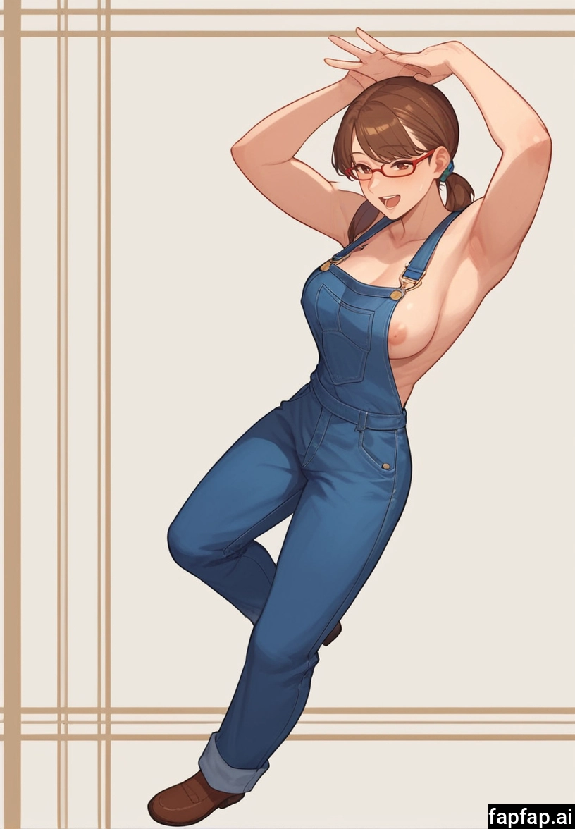 1girl, breasts, solo, glasses, brown hair, twintails