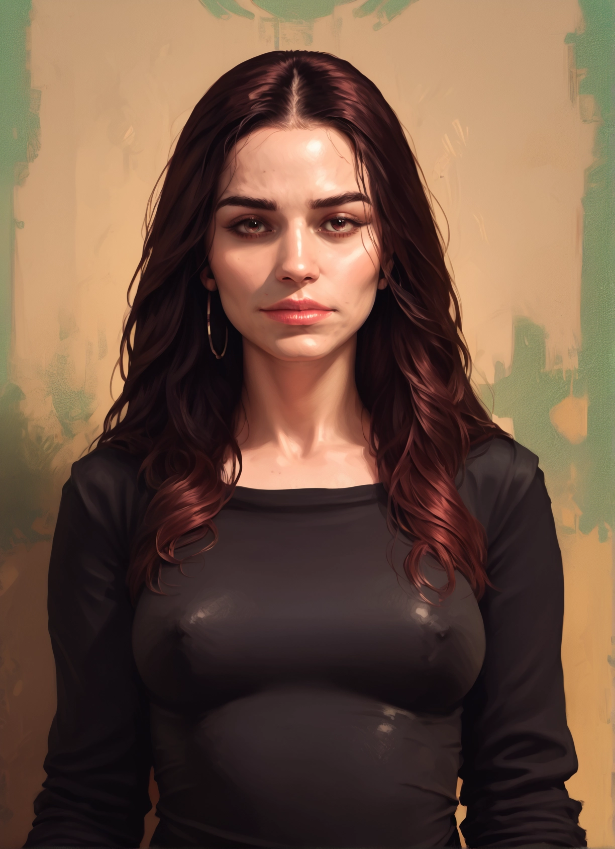 1girl, solo, jewelry, earrings, breasts, long hair · Yamete.gg