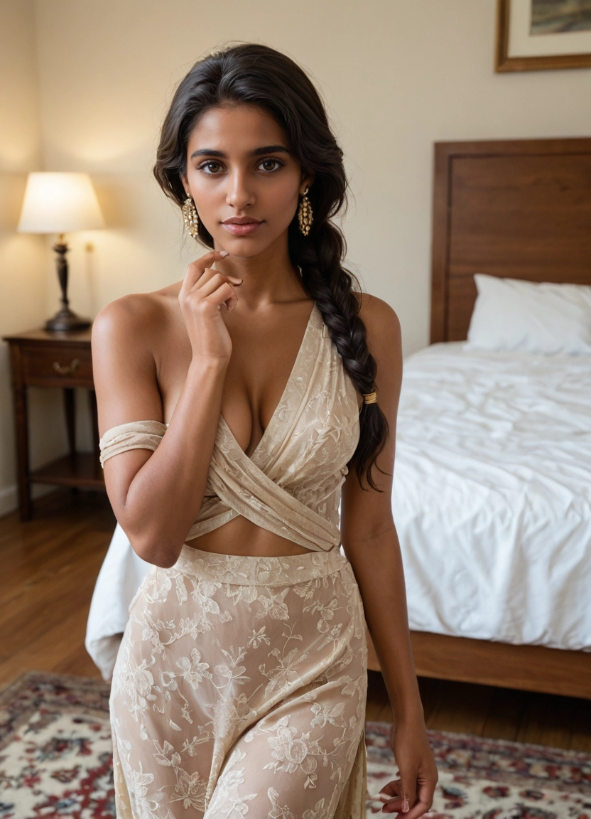 1girl, solo, jewelry, breasts, braid, earrings