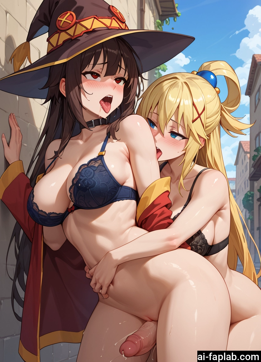 futanari, multiple girls, breasts, 2girls, penis, hat · Yamete.gg