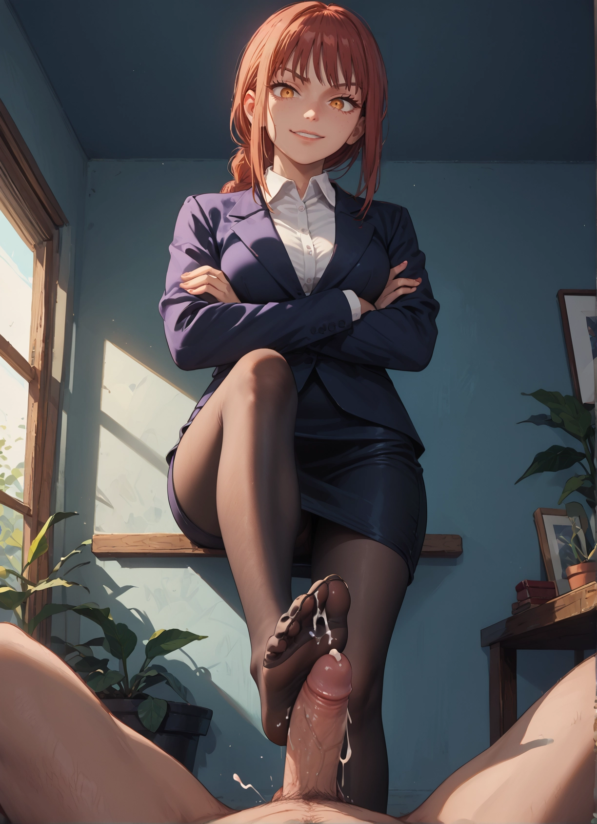 1girl, pantyhose, penis, 1boy, cum, hetero · Yamete.gg
