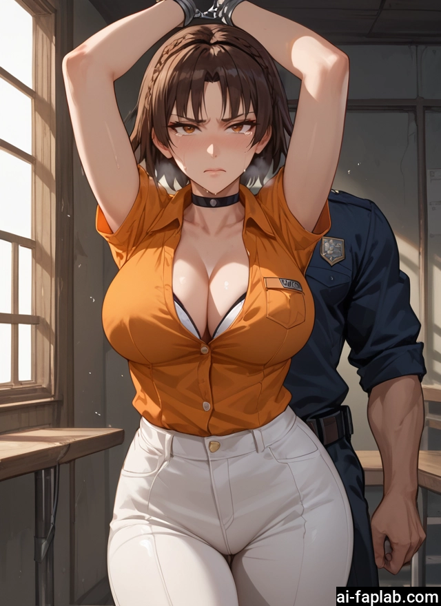 breasts, 1girl, 1boy, large breasts, brown hair, pants · Yamete.gg