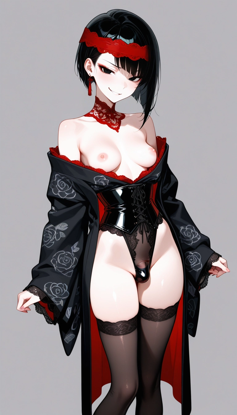 1girl, breasts, solo, thighhighs, nipples, jewelry · Yamete.gg
