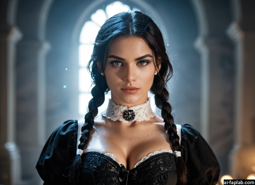 1girl, breasts, solo, braid, cleavage, blue eyes · Yamete.gg