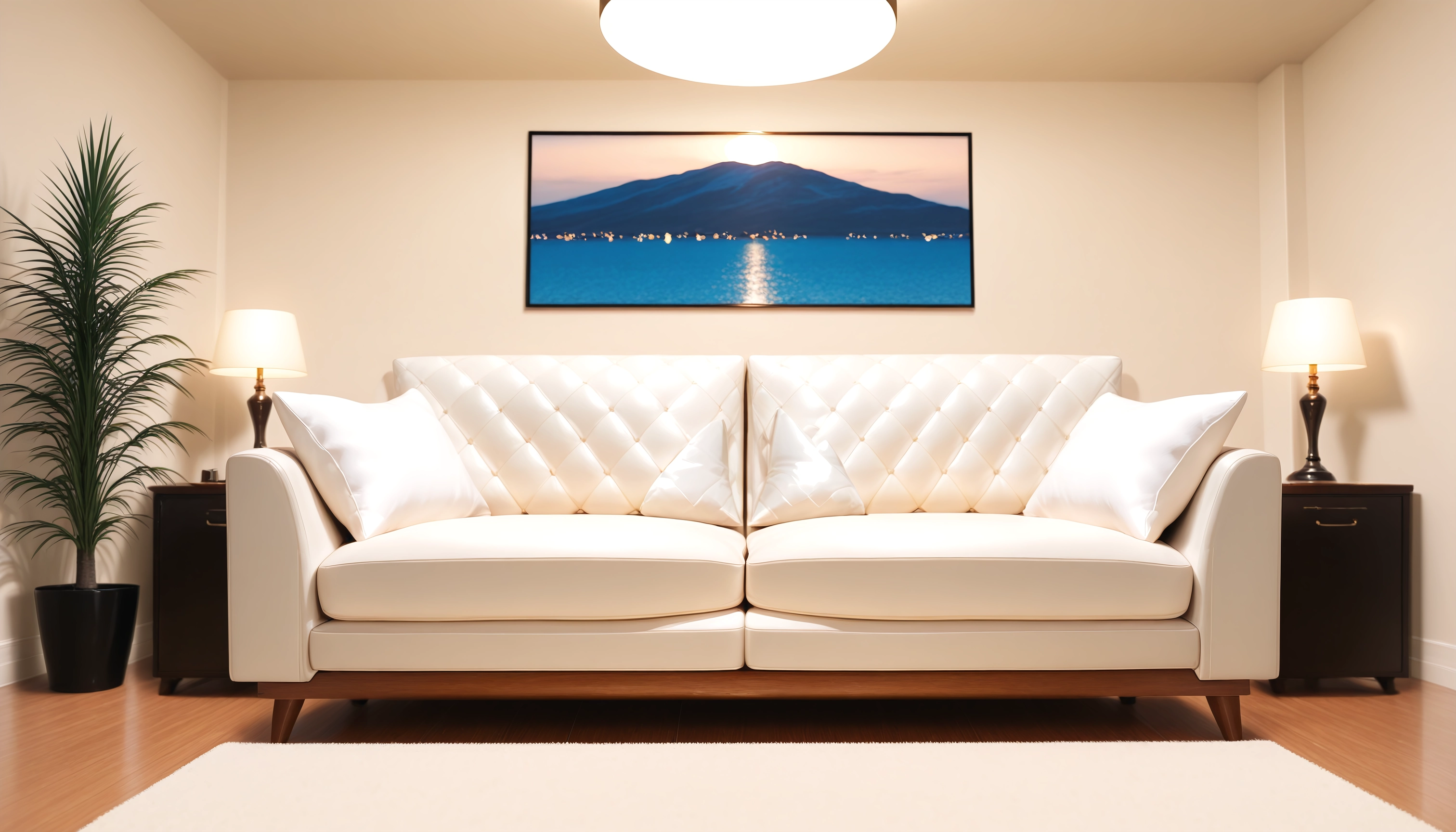 no humans, couch, scenery, plant, indoors, lamp · Yamete.gg
