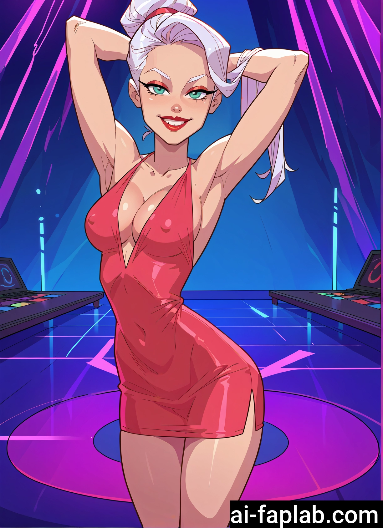 1girl, breasts, solo, dress, armpits, covered nipples · Yamete.gg