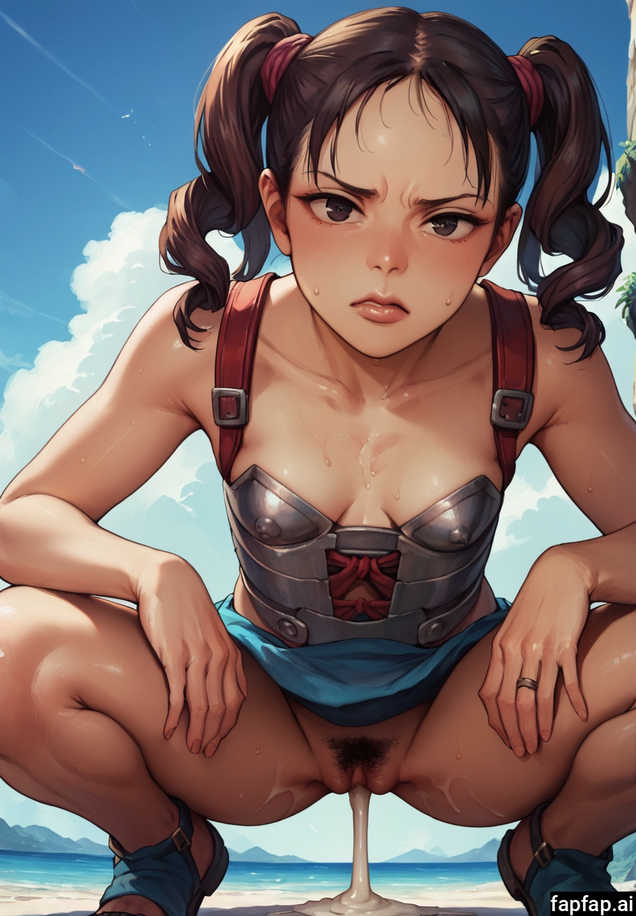 1girl, squatting, solo, breasts, outdoors, cumdrip · Yamete.gg