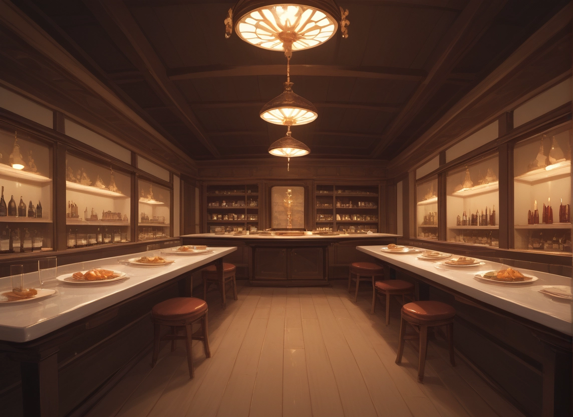 no humans, scenery, food, indoors, plate, chandelier · Yamete.gg