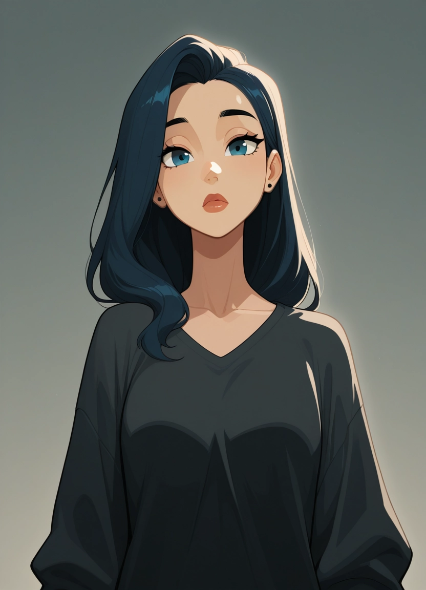 1girl, solo, blue eyes, gradient background, upper body, long hair · Yamete.gg