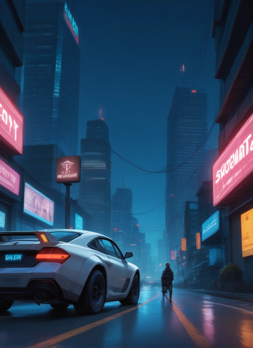 car, motor vehicle, ground vehicle, night, outdoors, road · Yamete.gg
