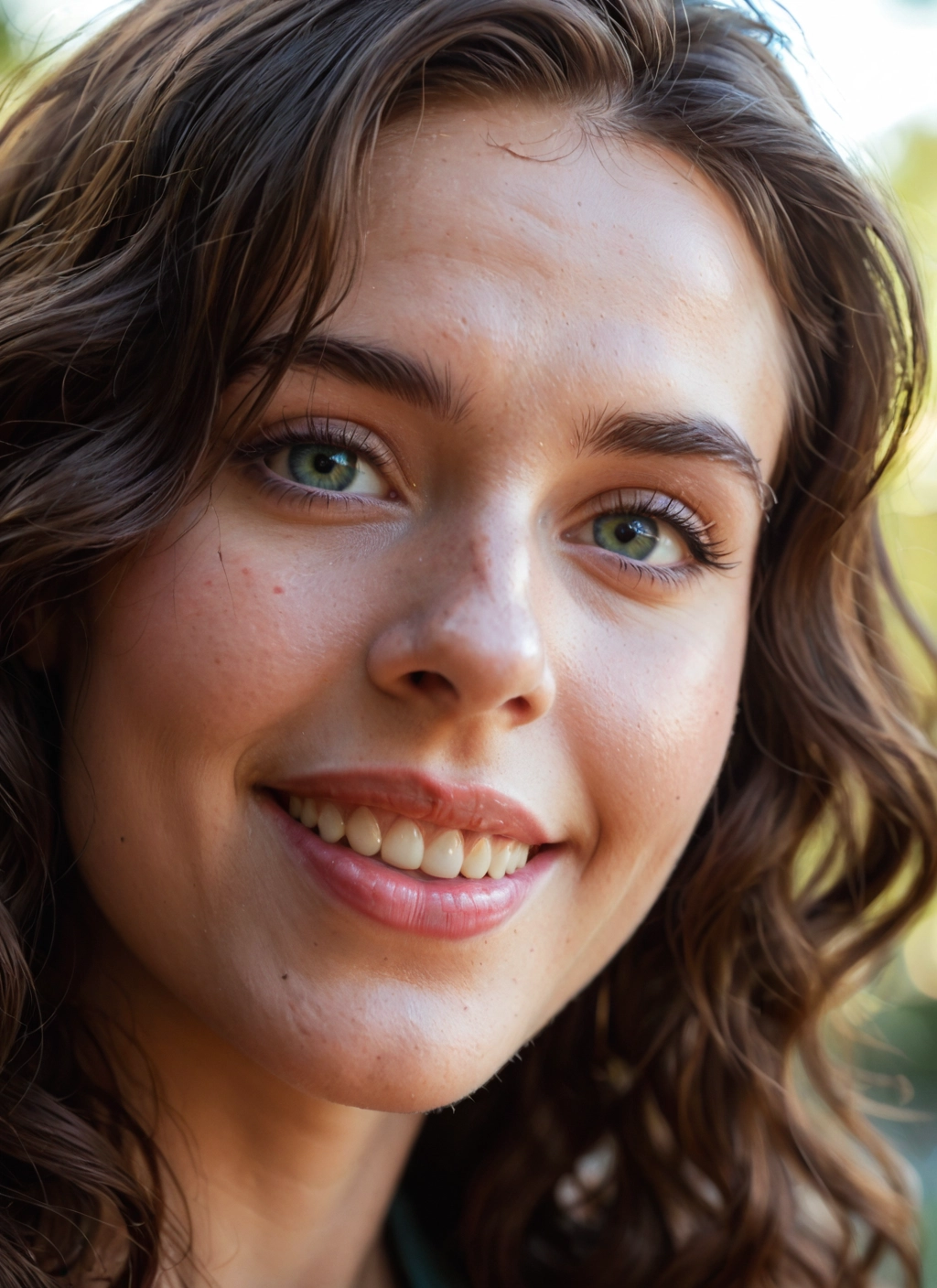 1girl, solo, teeth, brown hair, looking at viewer, smile · Yamete.gg