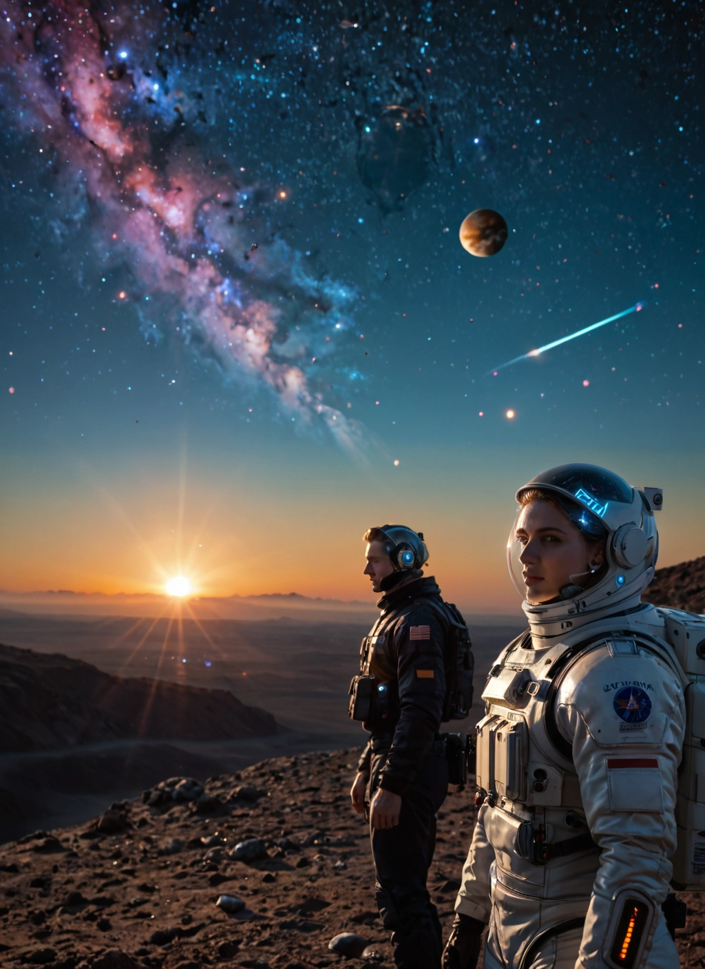 spacesuit, astronaut, space, helmet, star (sky), planet