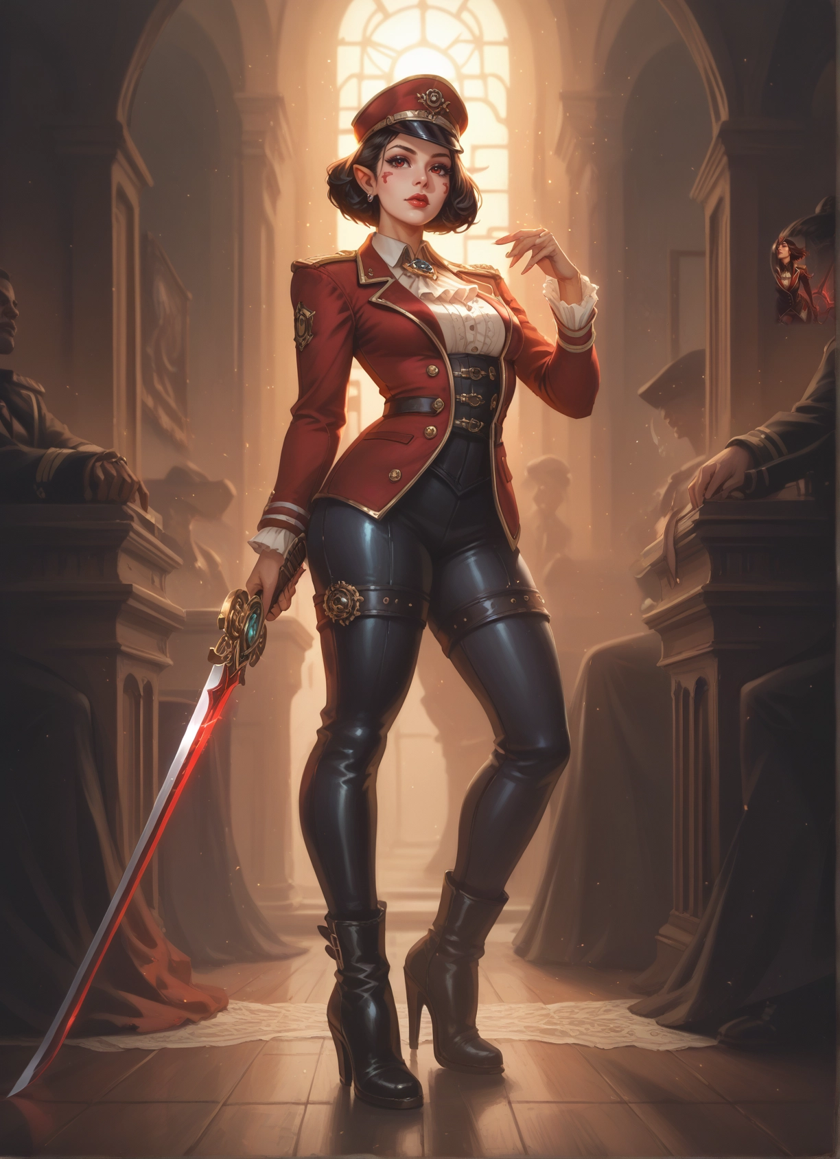 weapon, sword, hat, high heels, boots, high heel boots · Yamete.gg