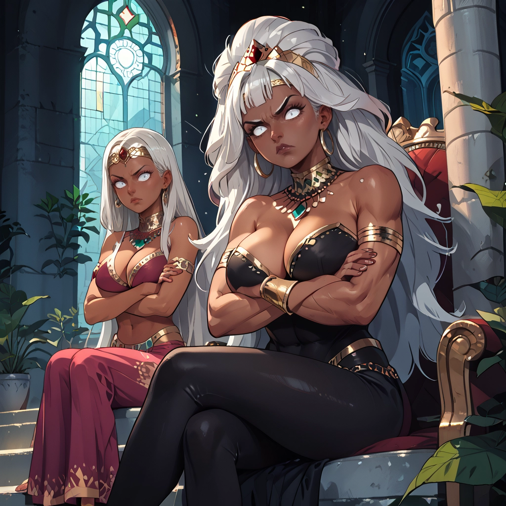 multiple girls, breasts, 2girls, jewelry, earrings, dark skin · Yamete.gg