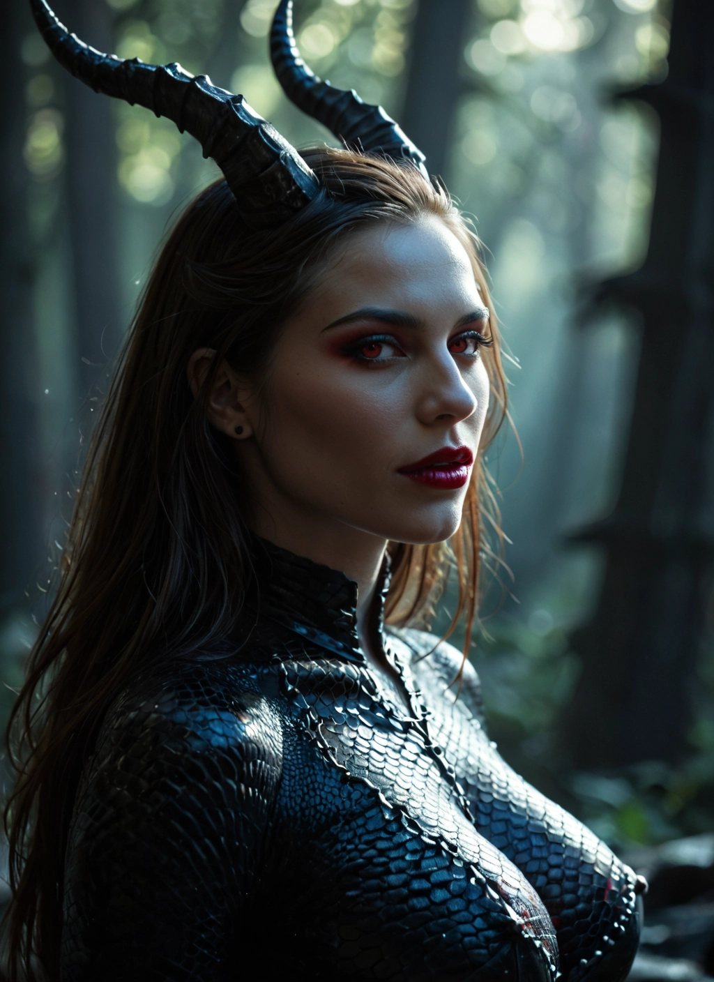 1girl, horns, solo, breasts, long hair, looking at viewer · Yamete.gg