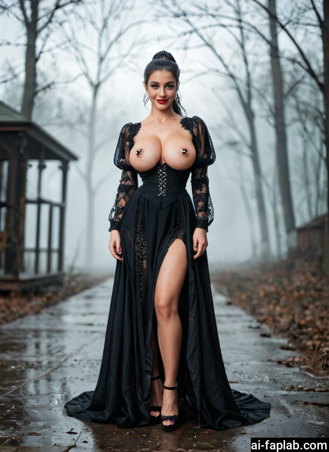 1girl, nipple piercing, solo, piercing, breasts, nipples