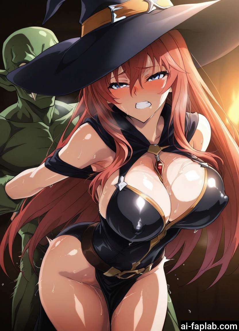 breasts, 1girl, hat, witch hat, long hair, large breasts