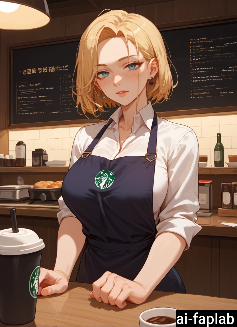 1girl, blonde hair, shirt, solo, breasts, earrings