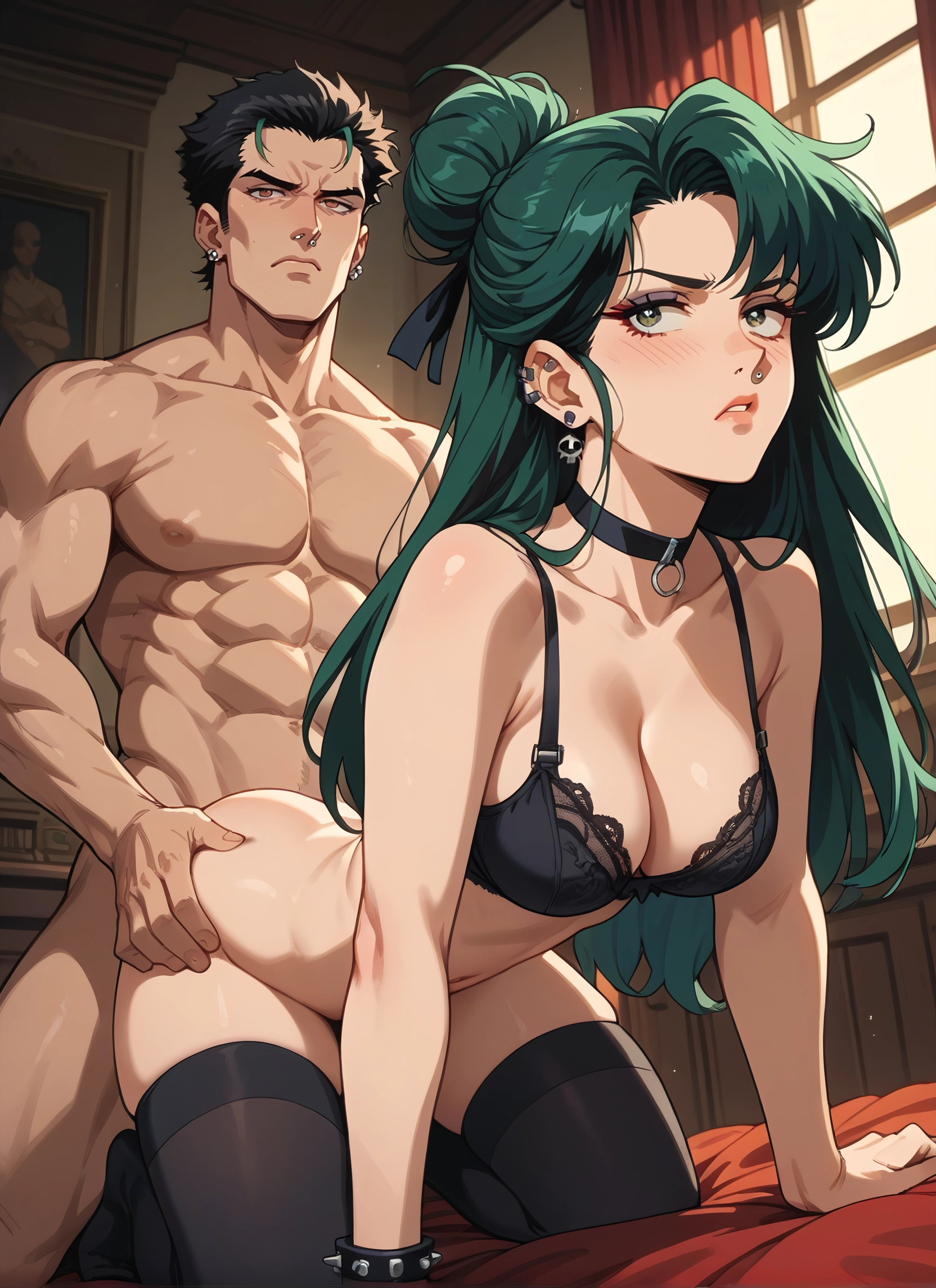 1girl, 1boy, thighhighs, bra, hetero, sex · Yamete.gg
