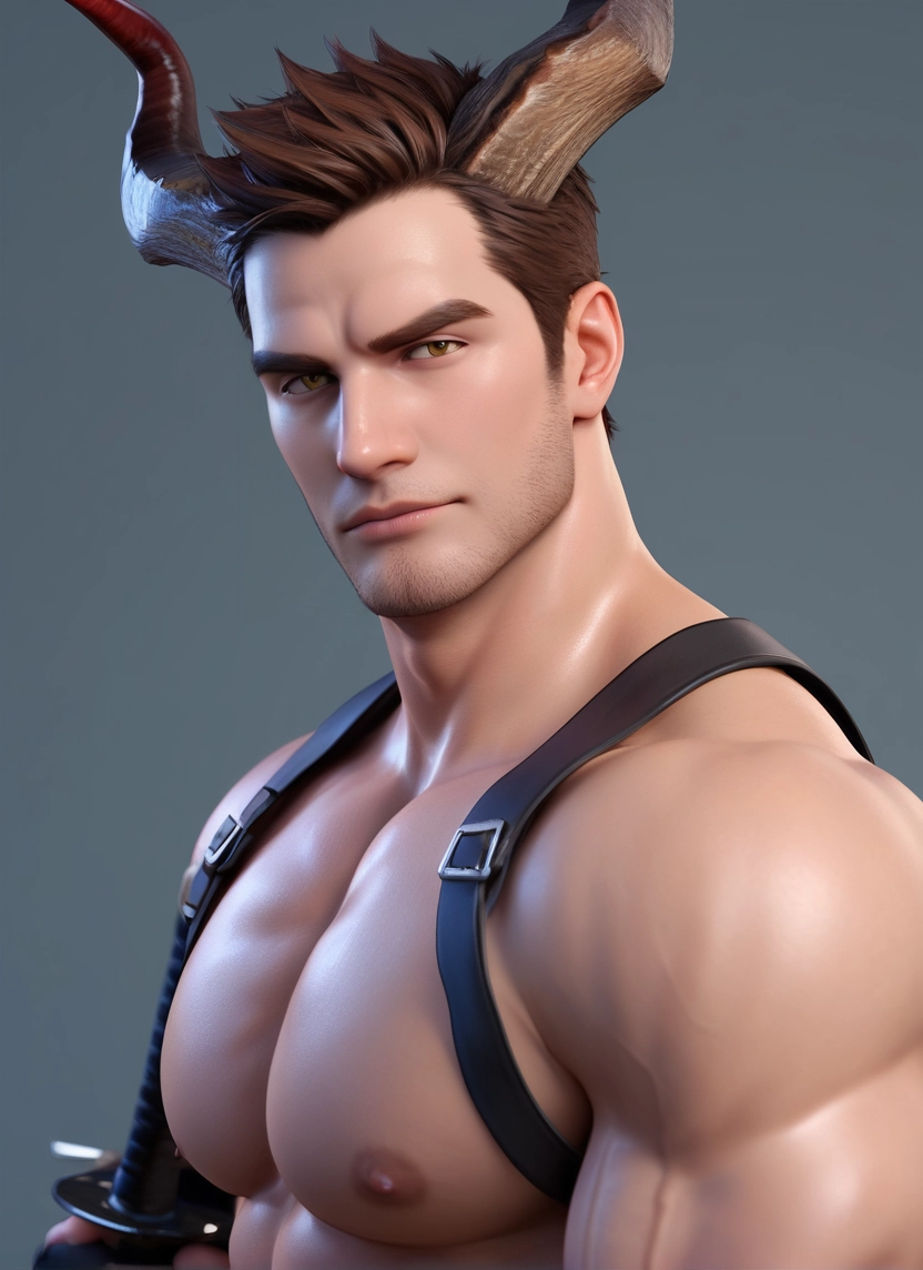 bara, male focus, 1boy, solo, muscular male, muscular · Yamete.gg