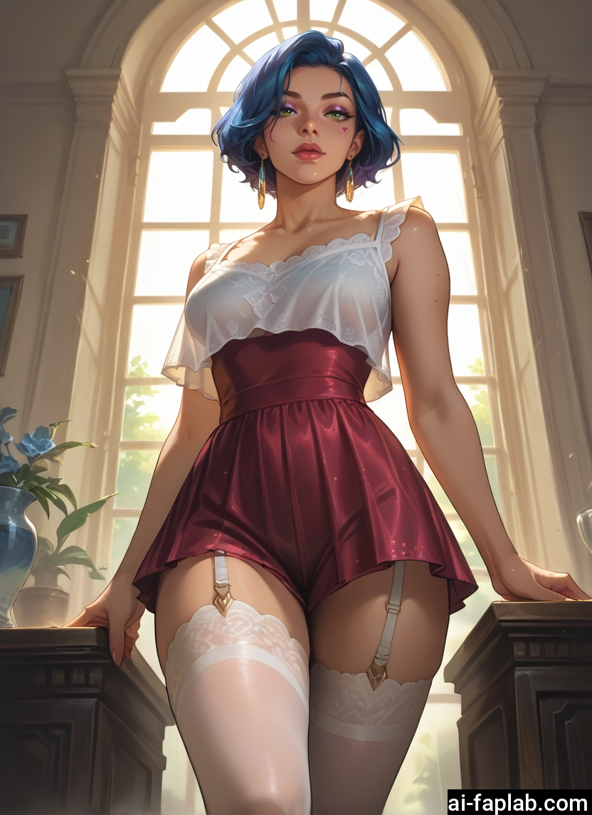 1girl, thighhighs, jewelry, earrings, solo, green eyes
