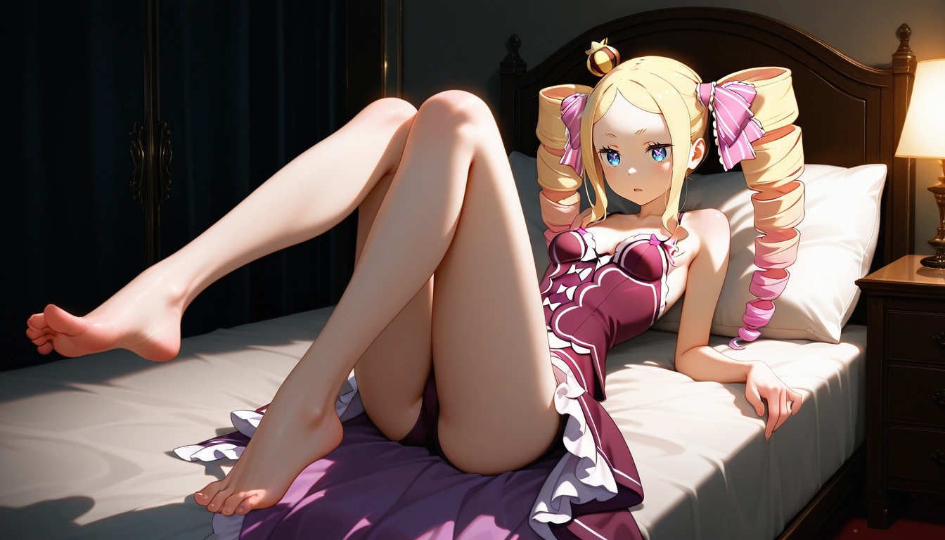1girl, mini crown, twin drills, drill hair, blonde hair, sidelocks · Yamete.gg