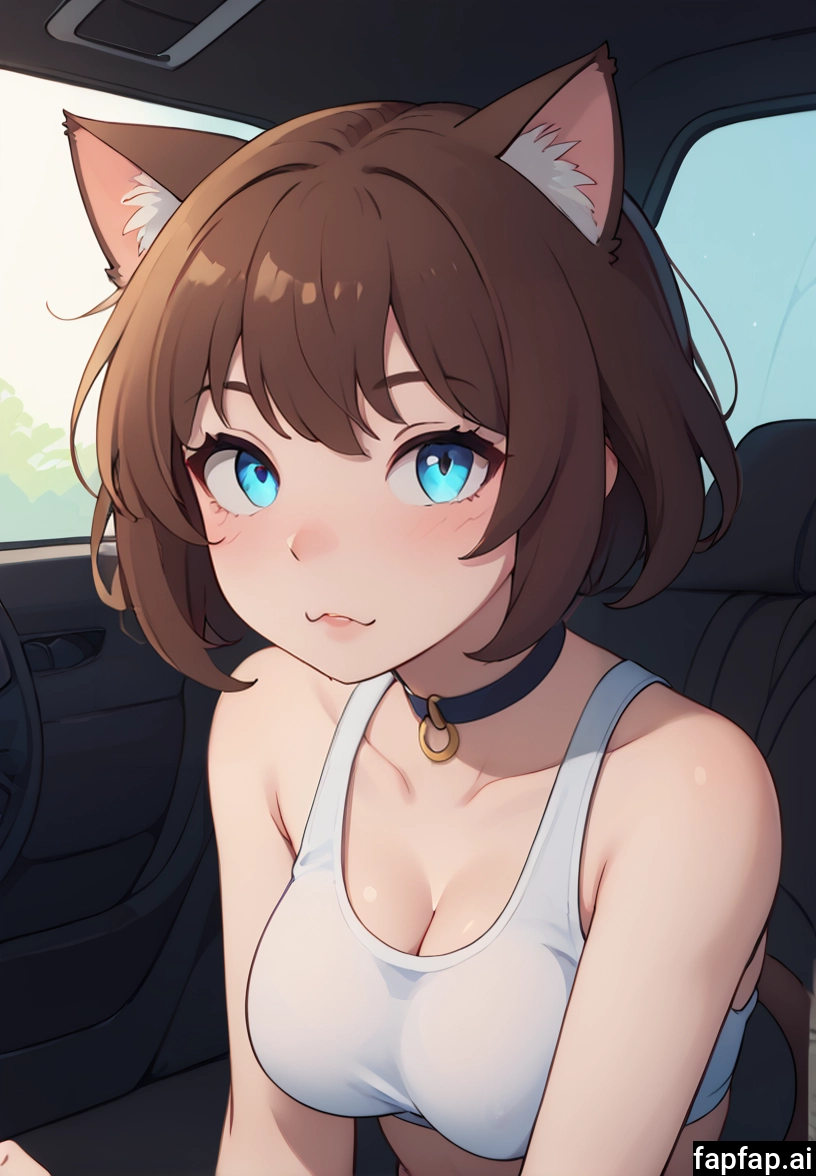 1girl, breasts, solo, animal ears, brown hair, looking at viewer