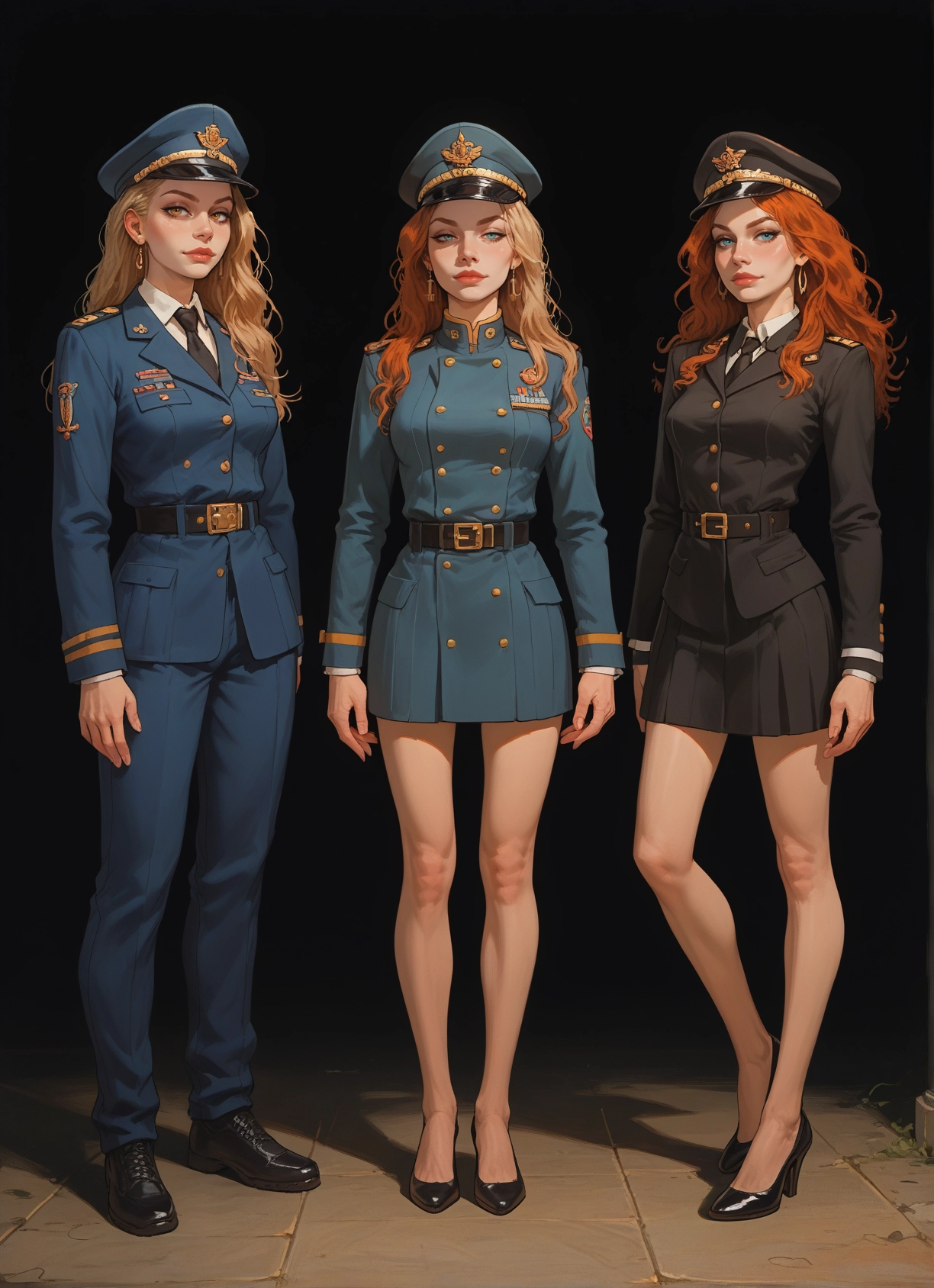 multiple girls, uniform, skirt, 2girls, hat, jewelry · Yamete.gg