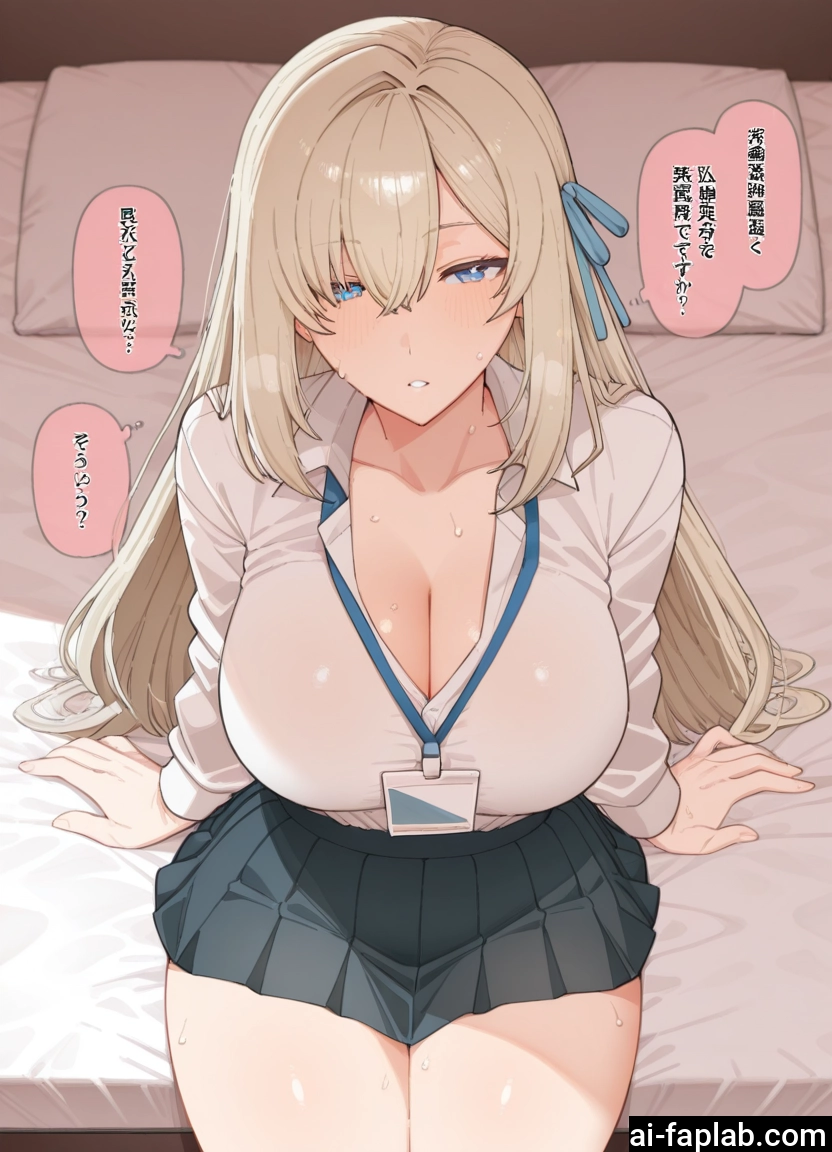 1girl, breasts, skirt, cleavage, blue eyes, long hair