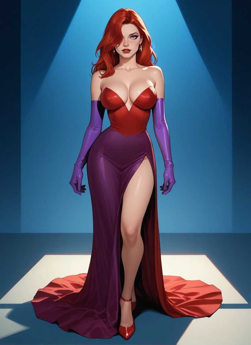 1girl, breasts, gloves, solo, dress, jewelry · Yamete.gg
