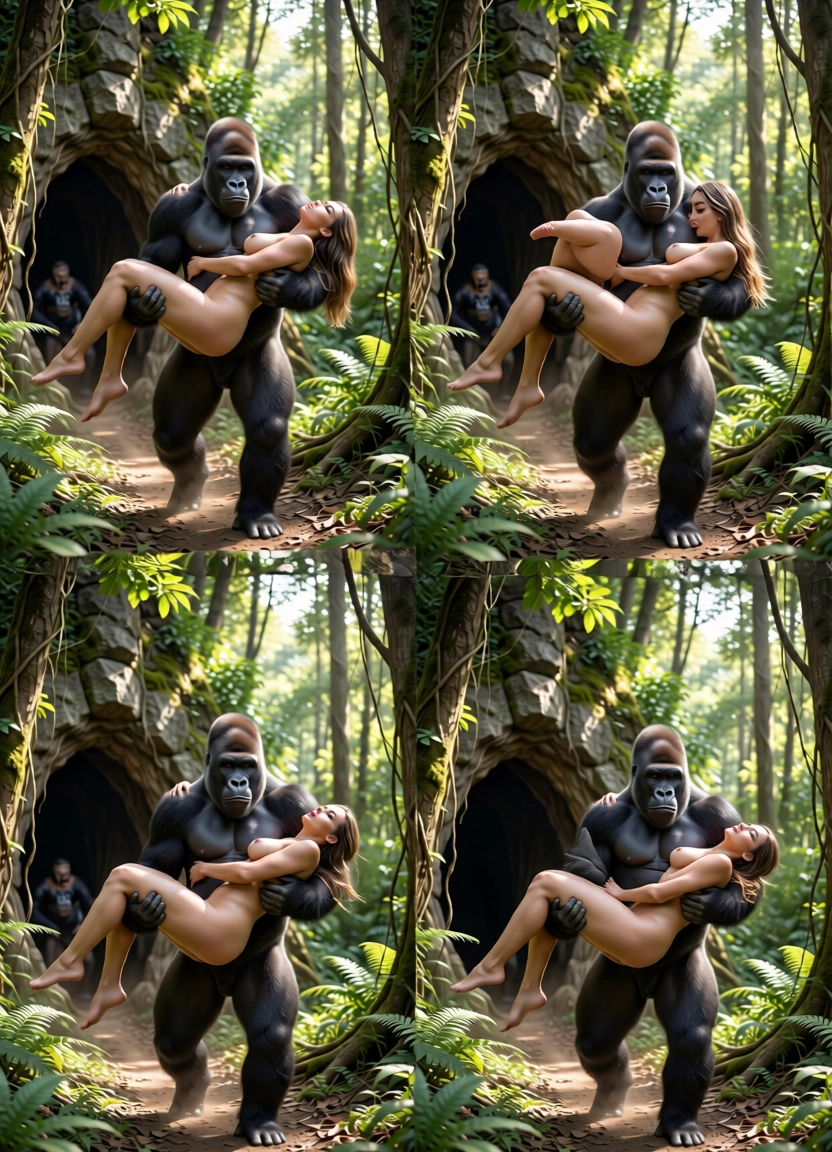 nature, nude, carrying, forest, princess carry, hetero