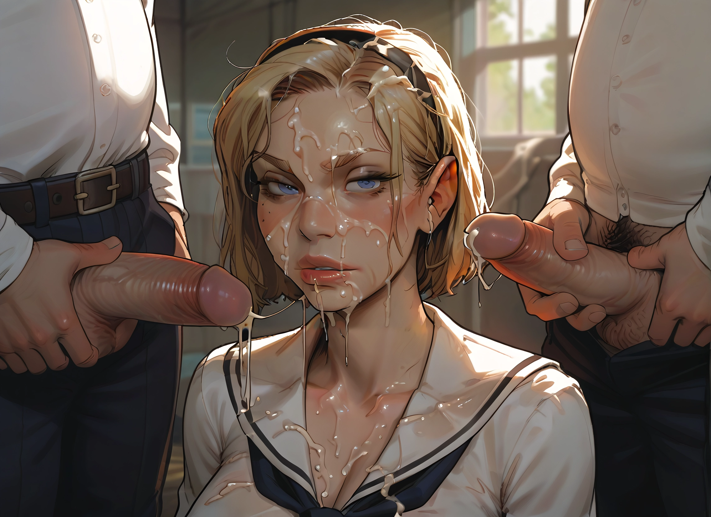 facial, 1girl, penis, uncensored, multiple boys, cum · Yamete.gg