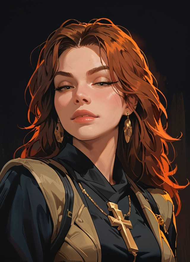 1girl, solo, jewelry, earrings, cross, necklace · Yamete.gg