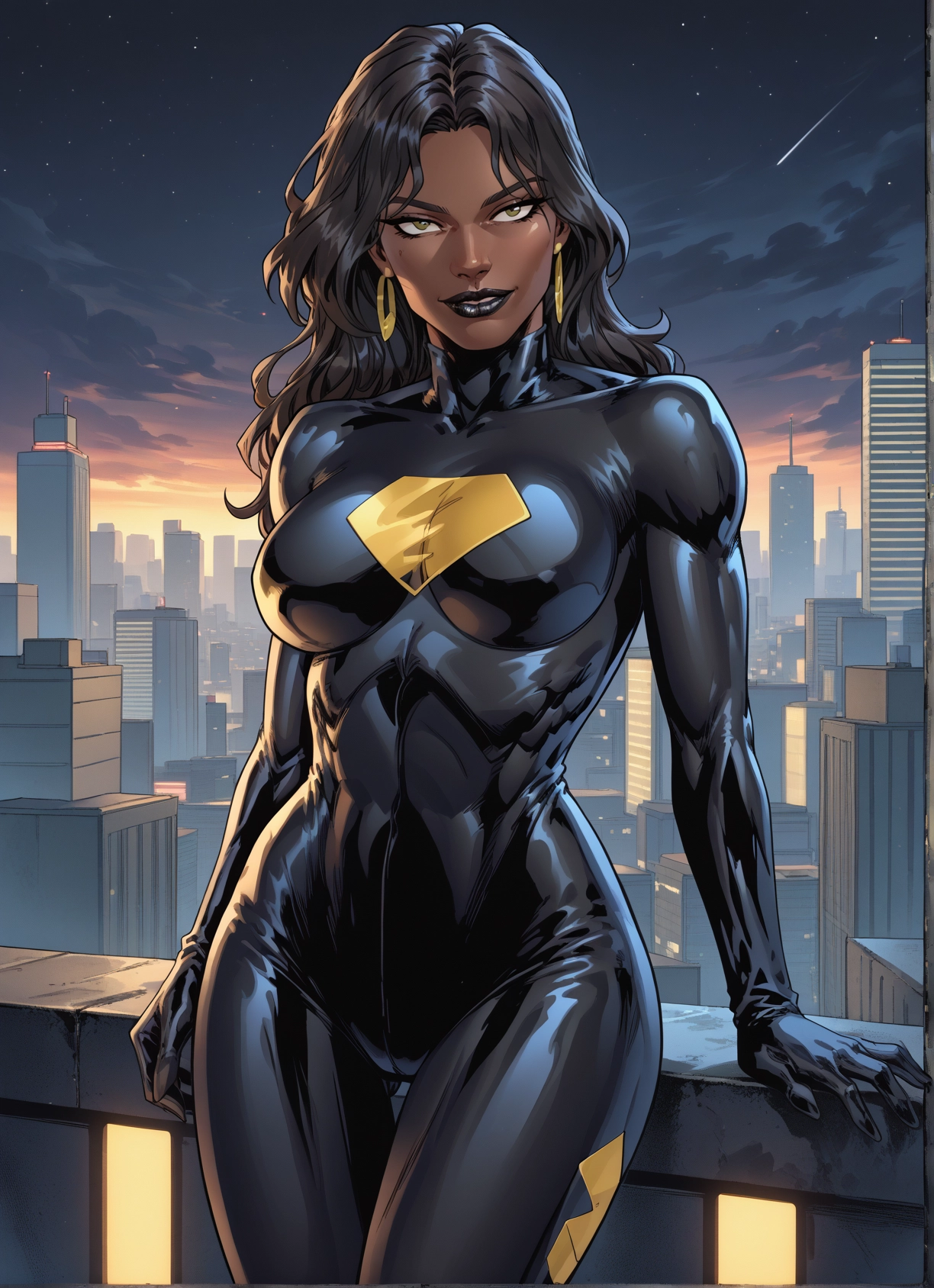 1girl, jewelry, bodysuit, earrings, breasts, solo · Yamete.gg