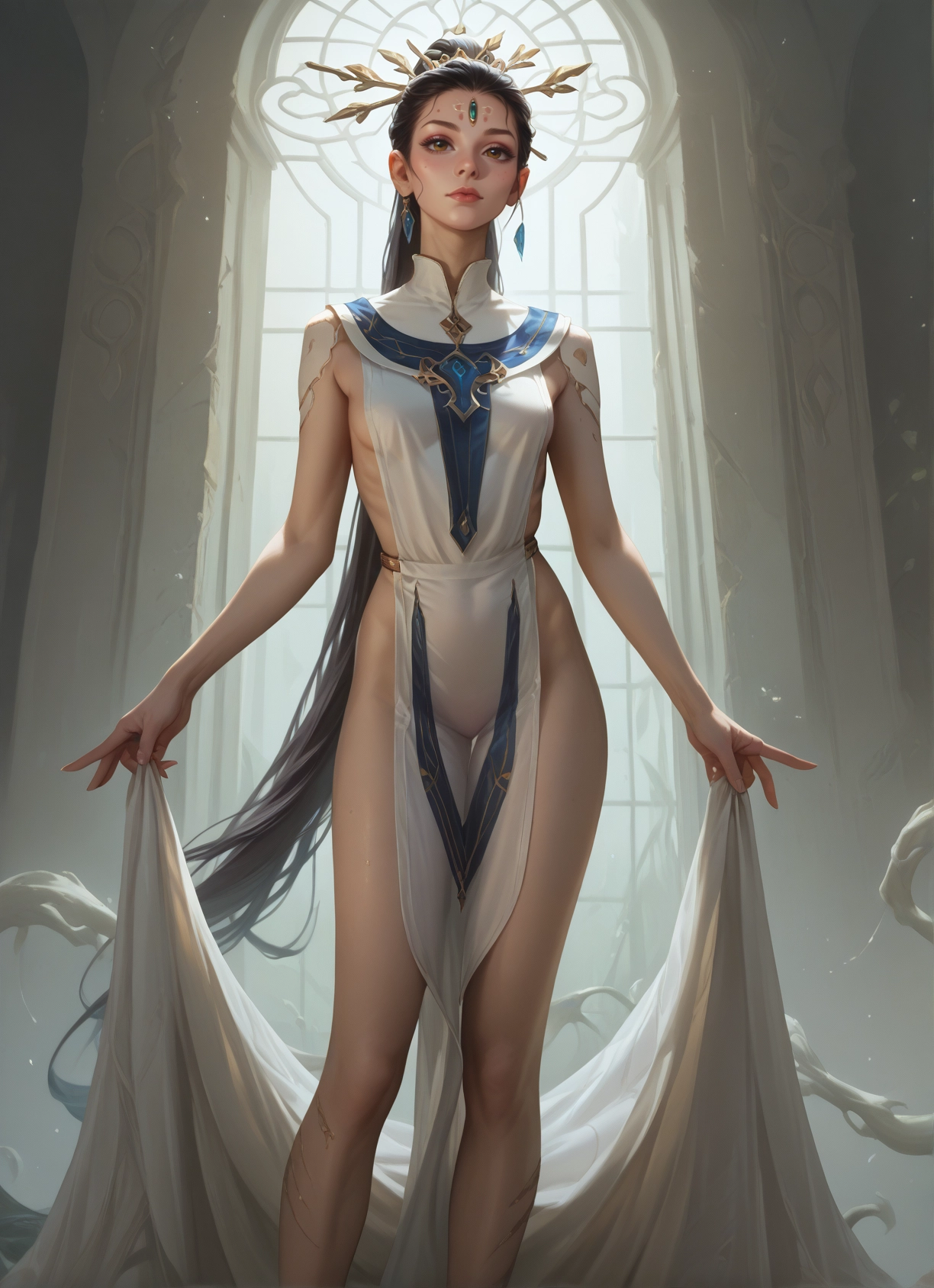 1girl, long hair, solo, jewelry, very long hair, earrings · Yamete.gg