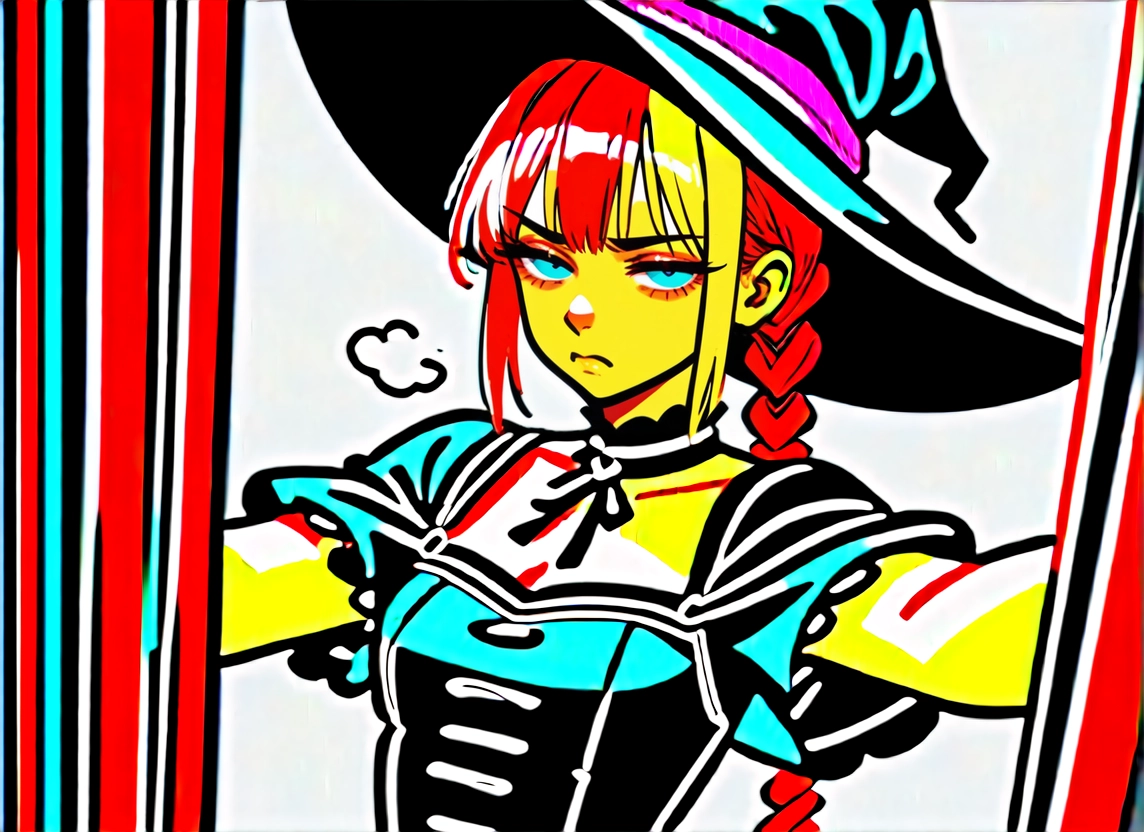 1girl, hat, solo, witch hat, braid, blue eyes · Yamete.gg