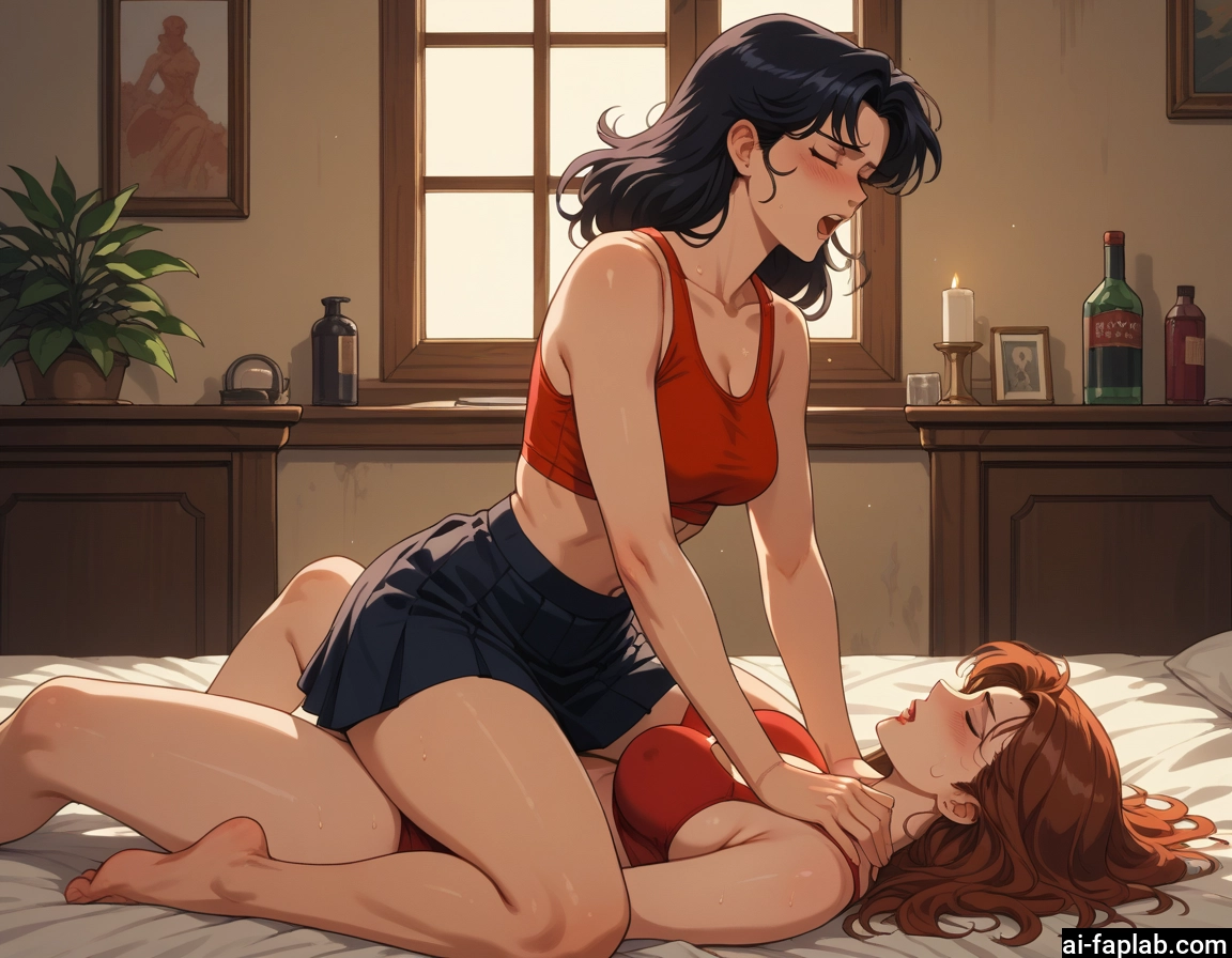 futanari, multiple girls, 2girls, skirt, yuri, breasts · Yamete.gg