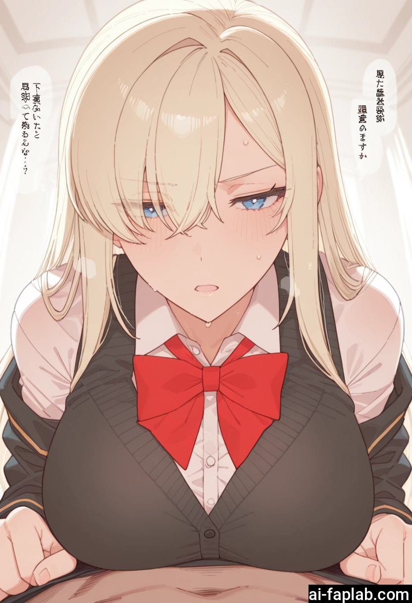1girl, breasts, blue eyes, long hair, blonde hair, large breasts