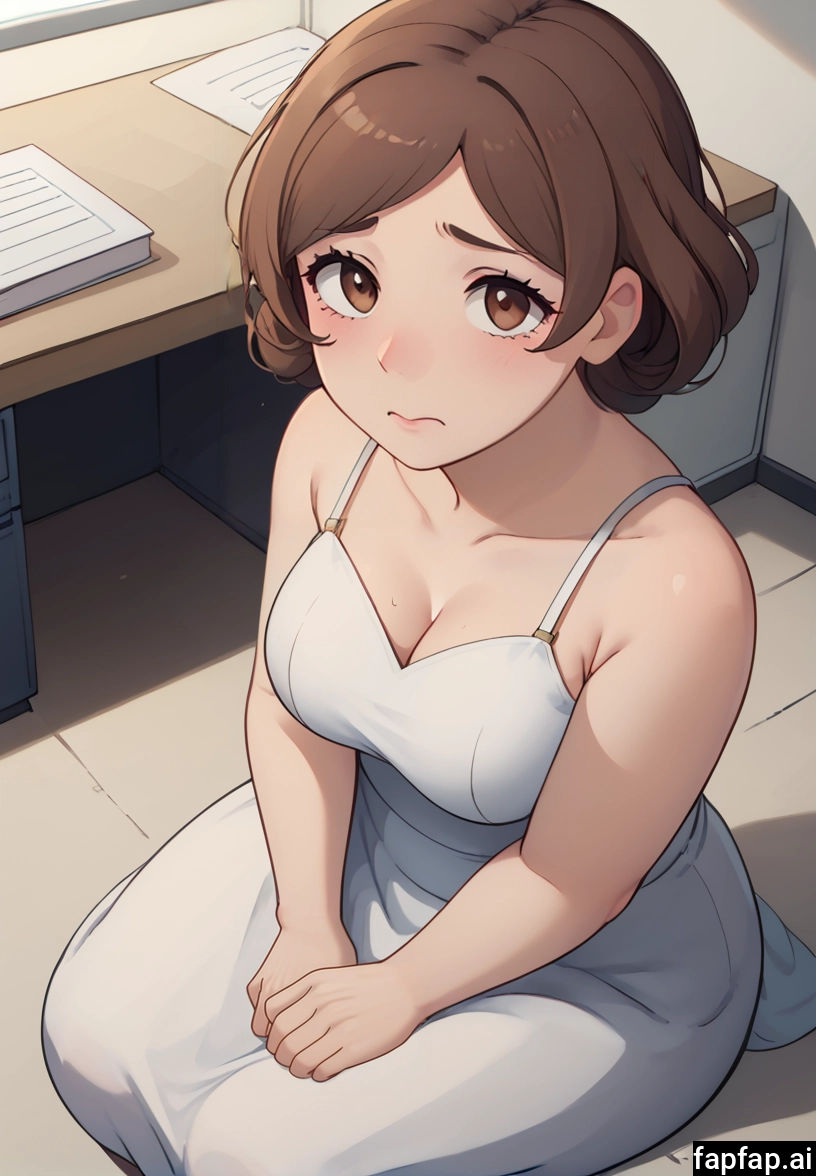 1girl, breasts, brown hair, dress, solo, brown eyes · Yamete.gg