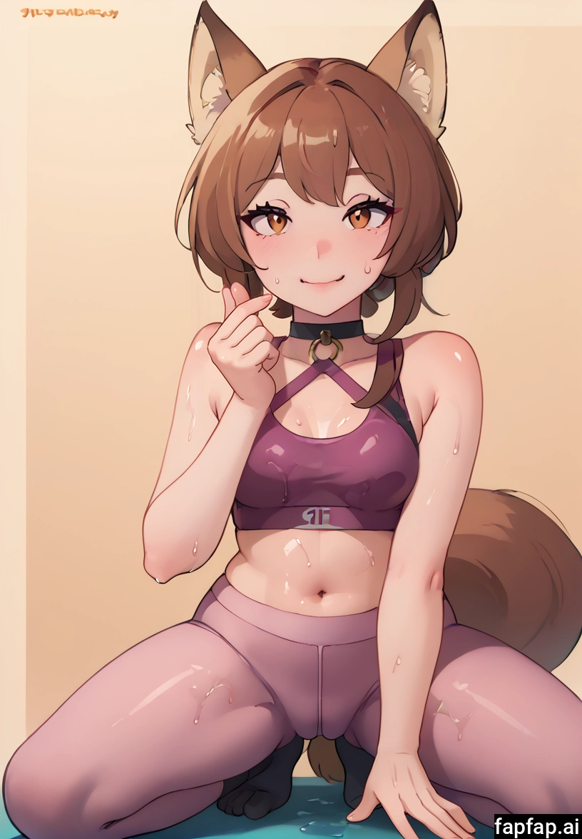 1girl, animal ears, solo, brown hair, tail, fox ears · Yamete.gg
