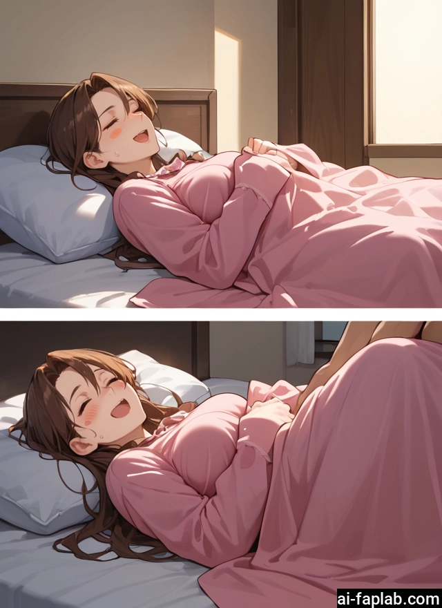 1girl, brown hair, closed eyes, lying, open mouth, on back · Yamete.gg
