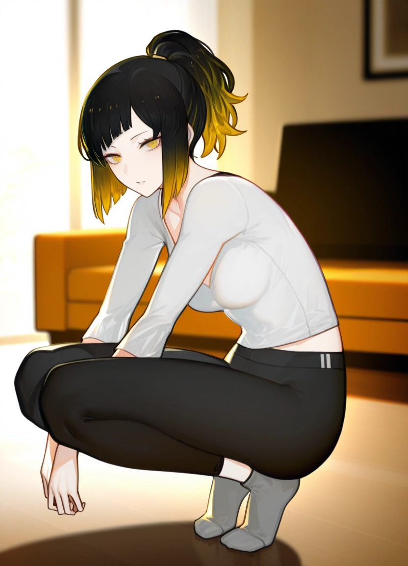1girl, solo, breasts, multicolored hair, looking at viewer, black hair · Yamete.gg