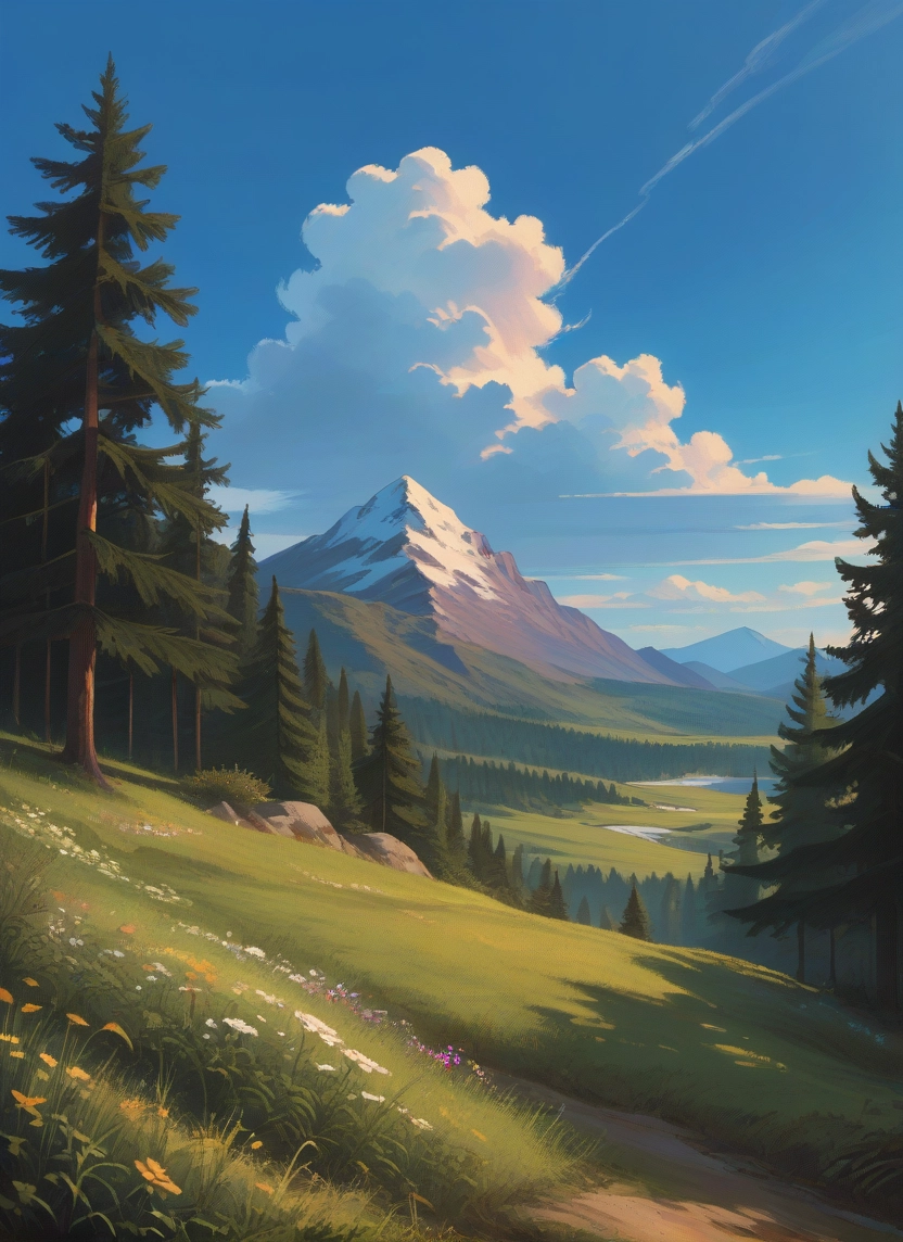 outdoors, scenery, sky, no humans, cloud, grass · Yamete.gg