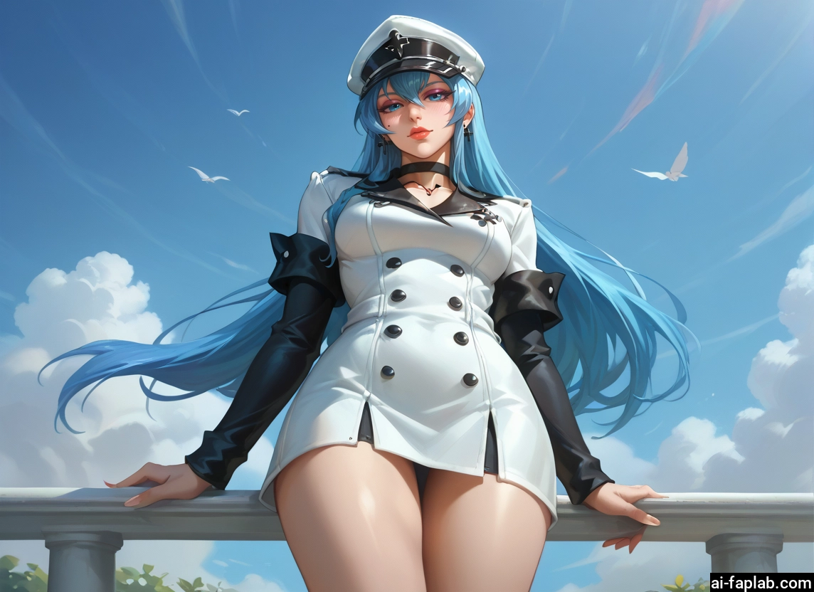 1girl, hat, blue eyes, long hair, blue hair, solo · Yamete.gg