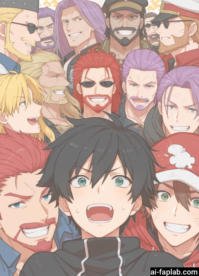 multiple boys, facial hair, 6+boys, hat, beard, blonde hair · Yamete.gg