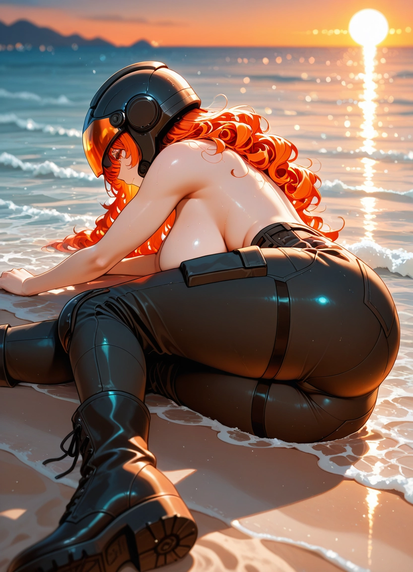 1girl, breasts, solo, long hair, ass, helmet · Yamete.gg