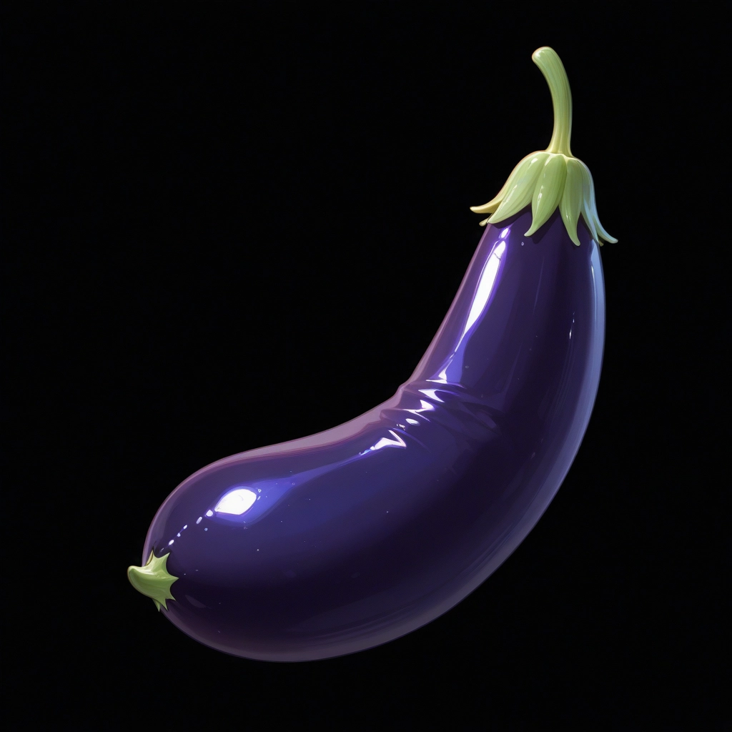 eggplant, black background, simple background, still life, shiny, no humans · Yamete.gg