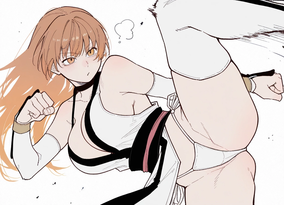 1girl, breasts, thighhighs, underwear, panties, kicking · Yamete.gg